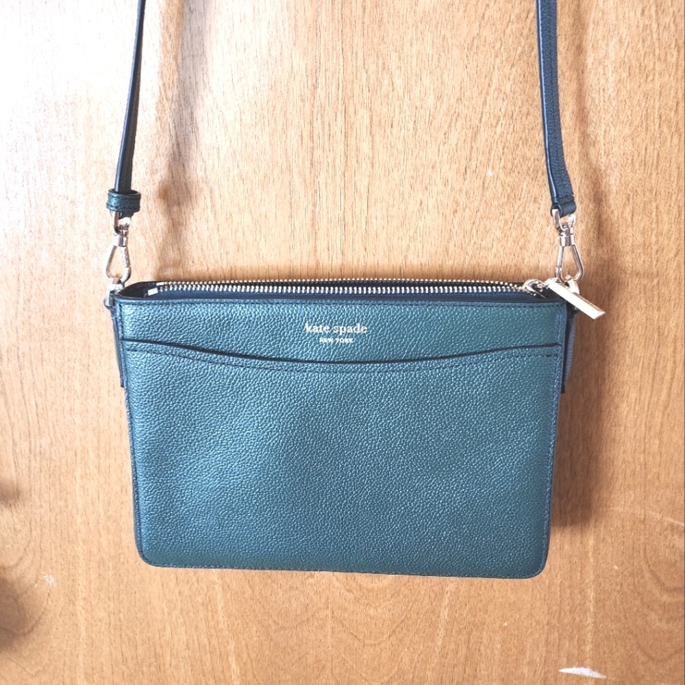 Womens Dark Green Kate Spade Crossbody Bag Purse